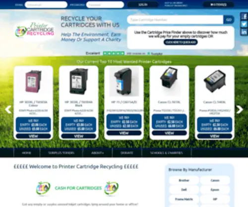 Inkjetcartridge.co.uk(Inkjet and Toner Cartridge Recycling UK and Ireland) Screenshot