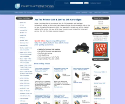 Inkjetcartridgeshop.co.uk(Jettec printer ink cartridges) Screenshot