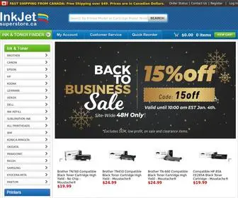 InkjetsuperStore.ca(Printer Ink Cartridges and Toner Cartridges) Screenshot