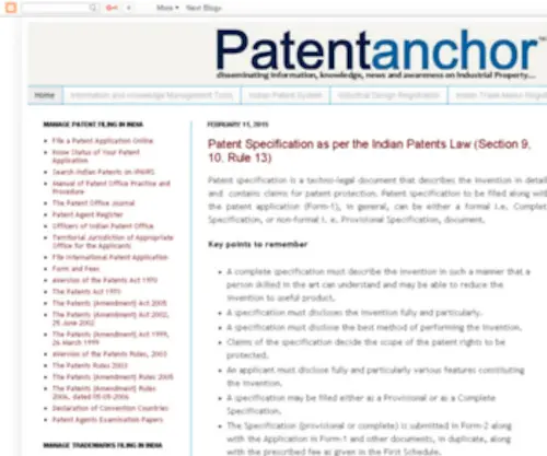 Inknowbiz.com(Patent Anchor) Screenshot