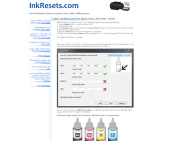 Inkresets.com(Free Epson Ink Reset ID Codes for L100) Screenshot