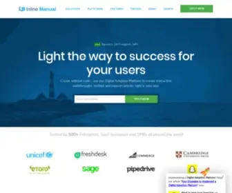 Inlinemanual.com(Light the way to success for your users) Screenshot