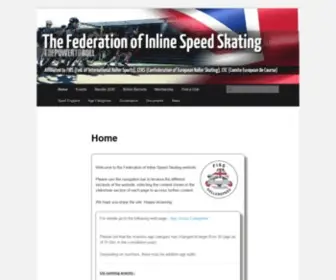 Inlinespeed.co.uk(Federation of Inline Speed Skating) Screenshot