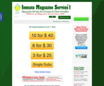 Inmatemagazineservice.com(You've got to ask yourself one question) Screenshot