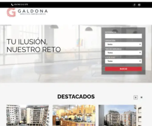 Inmobiliariagaldona.com(Servicios inmobiliarios) Screenshot