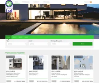 Inmobiliarialeal.com.mx(Inicio) Screenshot