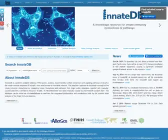 Innatedb.ca(Systems Biology of the Innate Immune Response) Screenshot