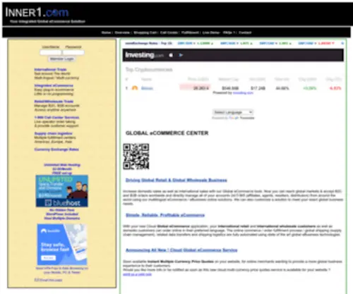Inner1.com(Global eCommerce service for small to medium size business) Screenshot