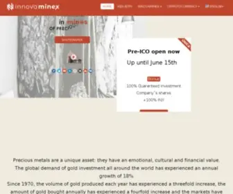 Innovaminex.com(#1 Cryptocurrency in precious metal mines) Screenshot
