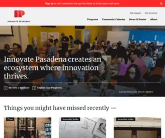 Innovatepasadena.org(Innovate Pasadena creates an ecosystem where innovation thrives) Screenshot