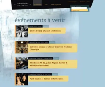 Innovationsenconcert.ca(Innovations en concert :: liste des événements) Screenshot