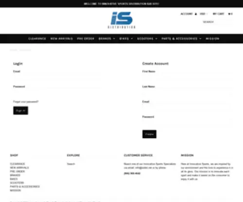 Innovativesports.shop(Innovative Sports Distribution) Screenshot
