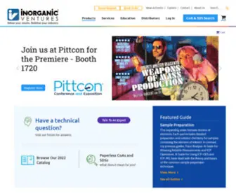 InorganicVentures.com(Inorganic Ventures is a manufacturer of certified reference materials (CRM)) Screenshot