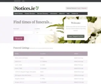 Inotices.ie(Funeral Times K) Screenshot