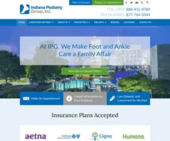 Inpodiatrygroup.com(Indiana Podiatry Group has seven offices in Indiana and) Screenshot