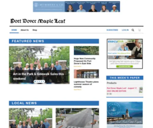 Inportdover.com(Port Dover Maple Leaf) Screenshot