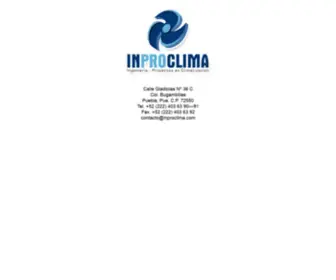 Inproclima.com(INPROCLIMA, Ingeniería) Screenshot