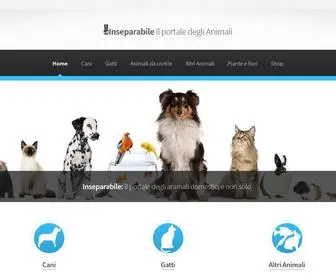 Inseparabile.com(INSEPARABILE ANIMALI Cani Gatti Uccelli Pesci Rettili e molti altri) Screenshot