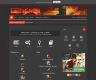 Insidegameofwar.com(#1 Site for Game of War) Screenshot