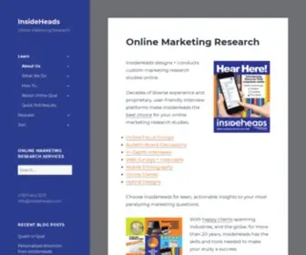 Insideheads.com(Online Marketing Research) Screenshot