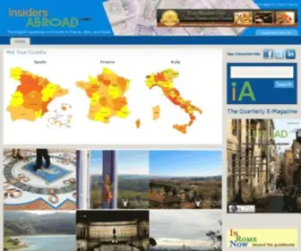 Insidersabroad.com(English speaking community with inside information and yellow pages directory for Italy) Screenshot