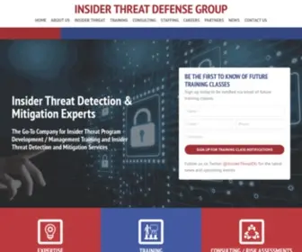 Insiderthreatdefense.us(Insider Threat Mitigation Training & Services) Screenshot