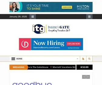 Insidethegate.com(A timeshare news and travel magazine about everything related to timesharing) Screenshot
