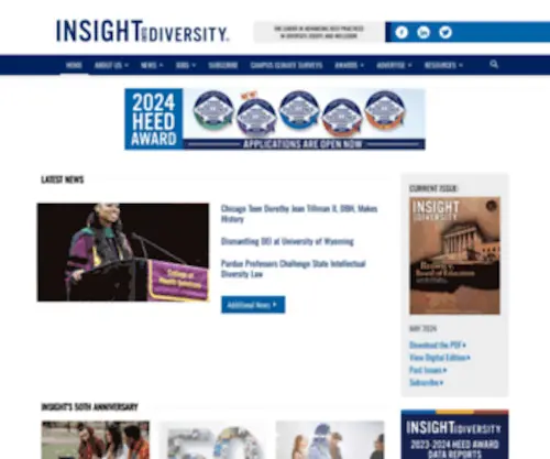 Insightintodiversity.com(INSIGHT Into Diversity) Screenshot