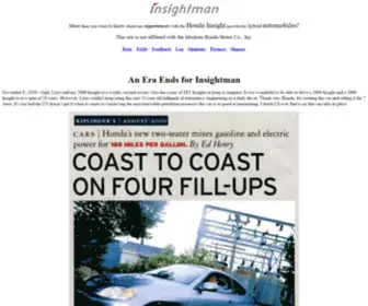 Insightman.com(Insightman and his Honda Insight hybrid autos) Screenshot