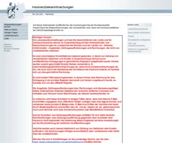 Insolvenzbekanntmachungen.de(Justizportal) Screenshot