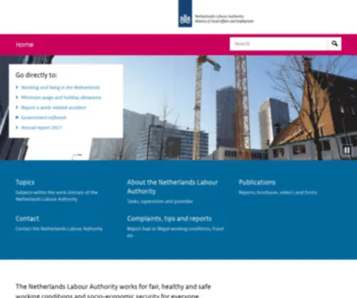 Inspectorateszw.nl(Netherlands Labour Authority) Screenshot