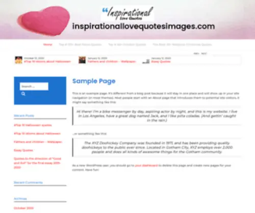 Inspirationallovequotesimages.com(Sample Page) Screenshot