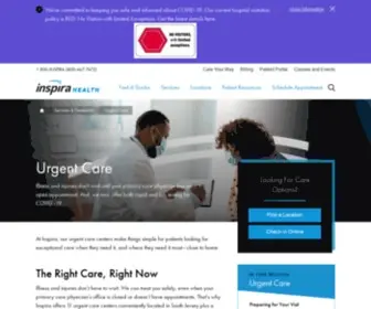 Inspiraurgentcare.org(Inspira Health Network) Screenshot