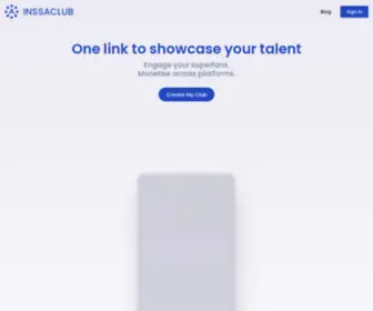 Inssaclub.com(The platform to monetise your followers Inssaclub) Screenshot