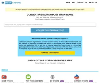 Instacyborg.com(Convert instagram post to an image) Screenshot