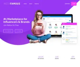 Instafamous.com(Zero Agency Influencer Marketplace) Screenshot