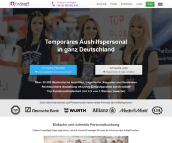 Instaff.jobs(InStaff vermittelt temporäre Arbeitnehmer in ganz Deutschland) Screenshot