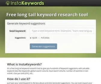 Instakeywords.com(Best keyword research tool) Screenshot