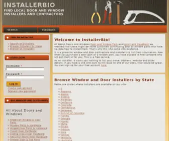 Installerbio.com(Find local door and window installers and contractors) Screenshot