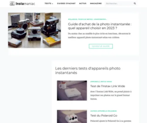 Instamaniac.com(Tests & avis pour les appareils instantanés Polaroid et Instax) Screenshot