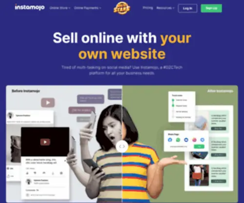Instamojo.com(ECommerce Website Builder for D2C Businesses) Screenshot