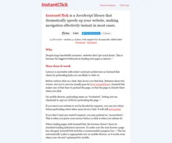 Instantclick.io(JS library to make your website instant) Screenshot