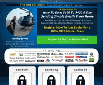 Instantemailempire.net(How To Earn $100 to $400 A Day Sending Simple emails From Home) Screenshot