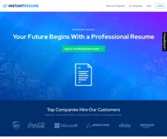 Instantresume.io(Build A Professional Resume in 10 Minutes) Screenshot