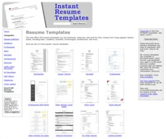 Instantresumetemplates.com(Resume Templates) Screenshot