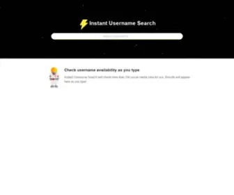 Instantusername.com(Instant Username Search checks out if your username) Screenshot