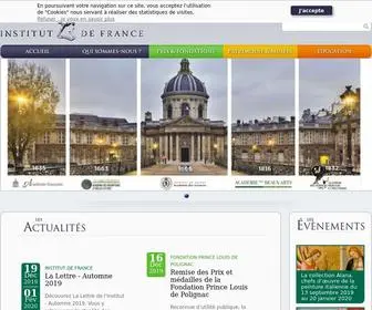 Institut-DE-France.fr(Institut de France) Screenshot