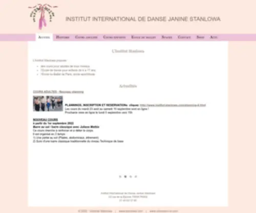 Institut-Stanlowa.com(Institut de Danse Stanlowa Paris) Screenshot