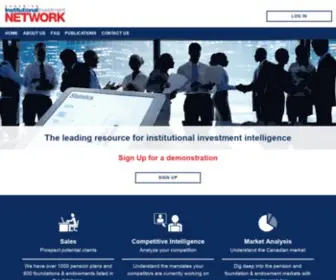Institutionalinvestmentnetwork.ca(Database for Canadian Pensions and Foundations & Endowments) Screenshot