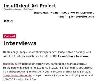 Insufficientartproject.ca(Disability Assistance) Screenshot